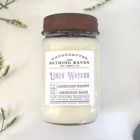 Linen Waters | Farmhouse Mason Collection Soy Candle