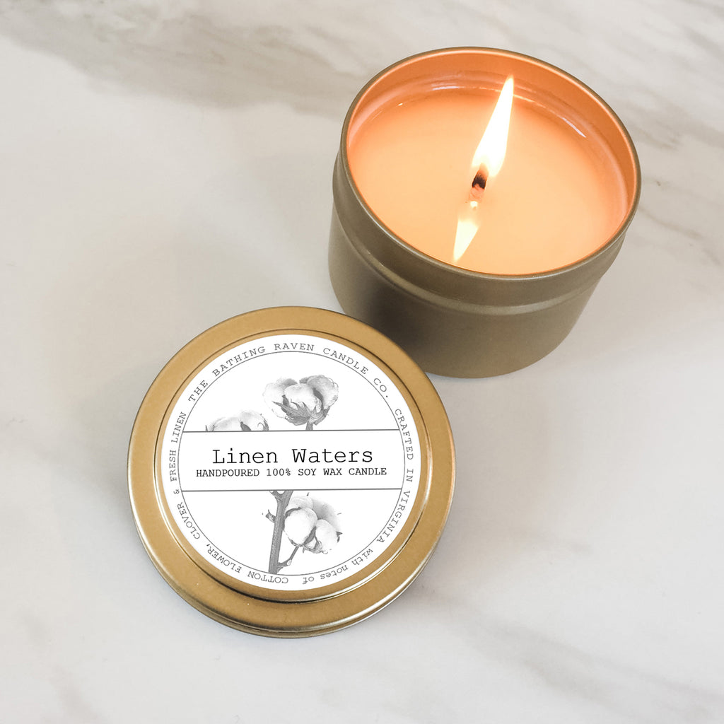 Linen Waters | Petite Gold Collection Soy Candle